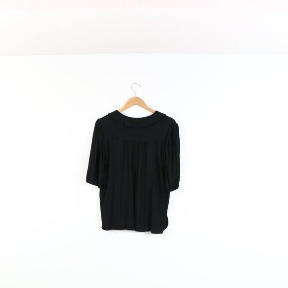 *Badgley Mischka Black Ruffle Blouse - Picture 5 of 6
